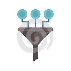 Data funnel processing information sorting digital analysis icon