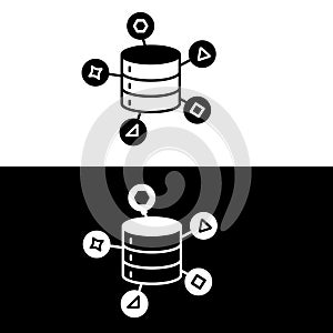 Data gathering Icon. Data acquisition, Data capture, Data sourcing, Data extraction, Data recording icon, Data aggregation symbol