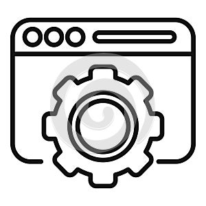 Data gear website icon outline vector. Internet server