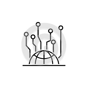 data, global network icon. Element of technological data icon for mobile concept and web apps. Thin line data, global network icon