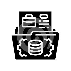 data governance business process glyph icon vector illustration