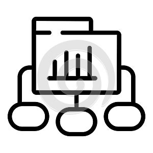 Data graph icon outline vector. Business chart