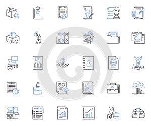 Data handling line icons collection. Analytics, Algorithms, Big data, Clustering, Correlations, Datasets, Descriptive