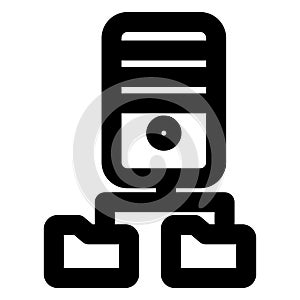 Data hosting, data server Bold Outline vector icon which can be easily modified do edit