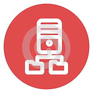 Data hosting, data server Bold Outline vector icon which can be easily modified do edit
