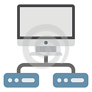 Data hosting, domain hosting Color Vector icon which can easily modify or edit