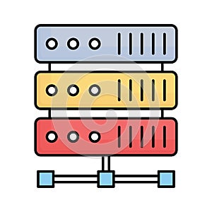 Data hosting Fill color vector icon which can easily modify or edit