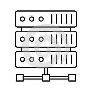 Data hosting Outline vector icon which can easily modify or edit