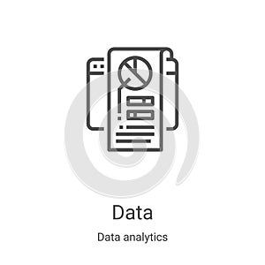 data icon vector from data analytics collection. Thin line data outline icon vector illustration. Linear symbol for use on web and
