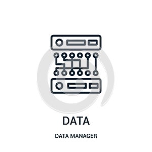 data icon vector from data manager collection. Thin line data outline icon vector illustration. Linear symbol for use on web and