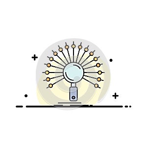 Data, information, informational, network, retrieval Flat Color Icon Vector