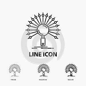 Data, information, informational, network, retrieval Icon in Thin, Regular and Bold Line Style. Vector illustration