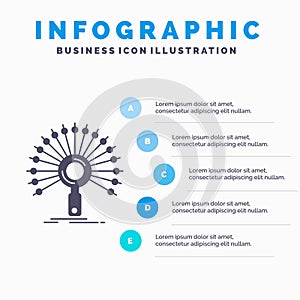 Data, information, informational, network, retrieval Infographics Template for Website and Presentation. GLyph Gray icon with Blue