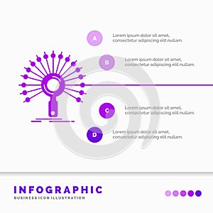 Data, information, informational, network, retrieval Infographics Template for Website and Presentation. GLyph Purple icon