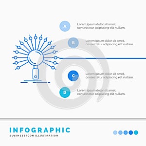 Data, information, informational, network, retrieval Infographics Template for Website and Presentation. Line Blue icon