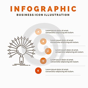 Data, information, informational, network, retrieval Infographics Template for Website and Presentation. Line Gray icon with