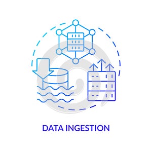 Data ingestion blue gradient concept icon