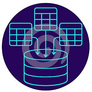 Data Input - Data Collection icon. Vector thin line illustration