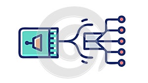 Data Input Output Icon for System Connectivity, vector design Generative AI