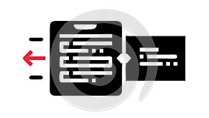 Data Input and Processing, Information Flow Analytics Icon, vector design Generative AI