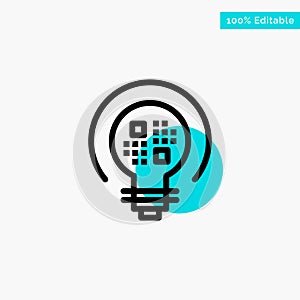 Data, Insight, Light, Bulb turquoise highlight circle point Vector icon