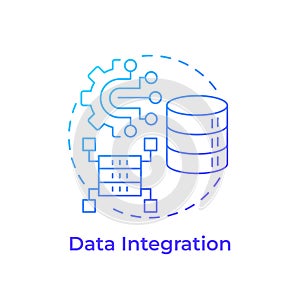 Data integration blue gradient concept icon