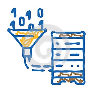 data integration database icon doodle illustration