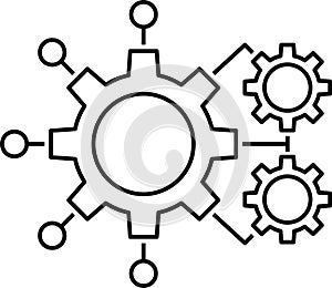 Data integration icon. Software, api thin line symbol isolated on white background