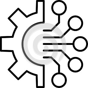 Data integration icon. Software, api thin line symbol isolated on white background