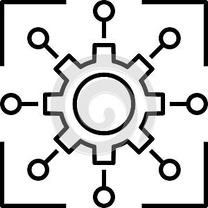 Data integration icon. Software, api thin line symbol isolated on white background