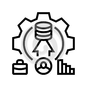 data integration line icon vector illustration