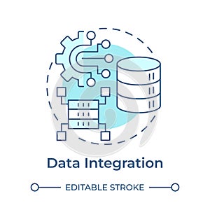 Data integration soft blue concept icon