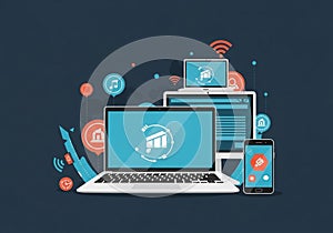 Data integration or technology connectivity. The background is dark