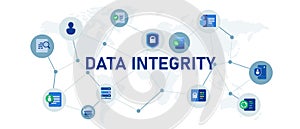 Data integrity database information consistency vector illustration