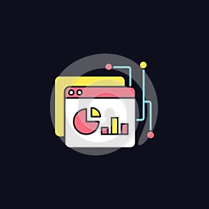 Data intelligence platform RGB color icon for dark theme