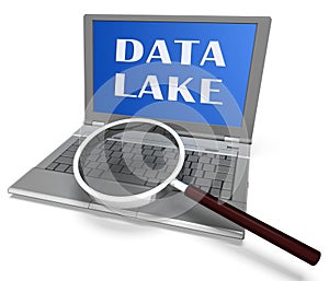 Data Lake Digital Datacenter Cloud 3d Rendering