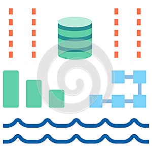 Data lake flat illustration