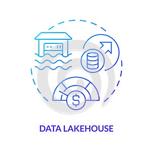 Data lakehouse blue gradient concept icon