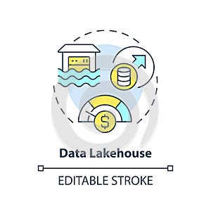 Data lakehouse concept icon photo