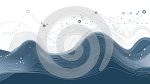 data layered line chart in line art style