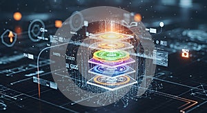 Data Layers Futuristic Technology