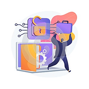 Data leakage abstract concept vector illustration.