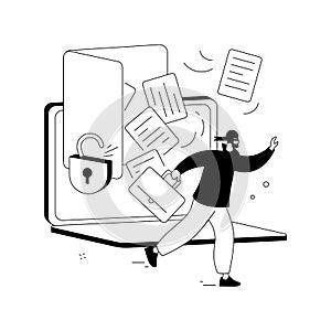 Data leakage abstract concept vector illustration.