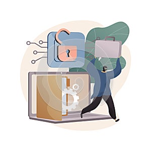 Data leakage abstract concept vector illustration.