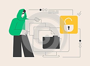 Data leakage abstract concept vector illustration.