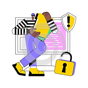 Data leakage abstract concept vector illustration.