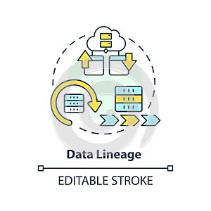 Data lineage concept icon