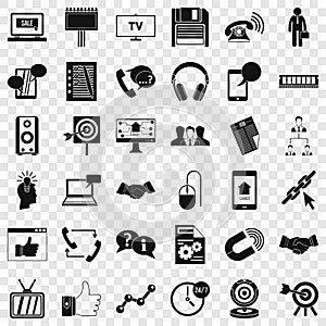Data link icons set, simple style