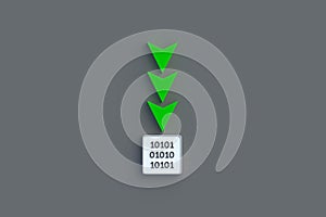 Data loading concept. Database upgrade. Uploading digital information