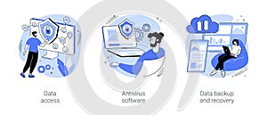 Data loss prevention isolated cartoon vector illustrations se